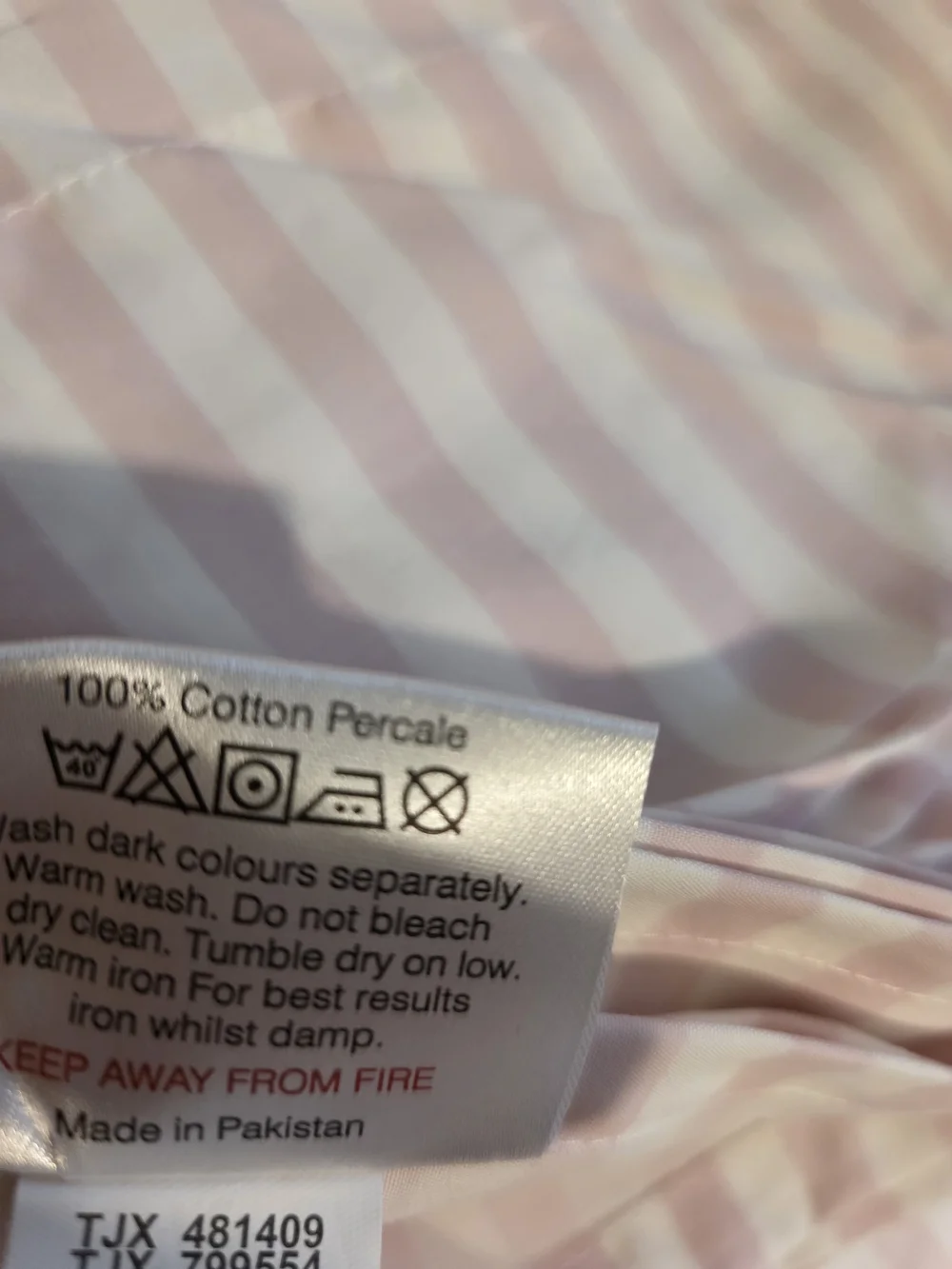 Striped Pink and White Bedding Set